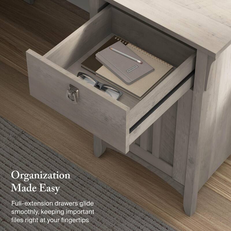 Bush Furniture Salinas 60W L Shaped Desk with Drawers and Storage