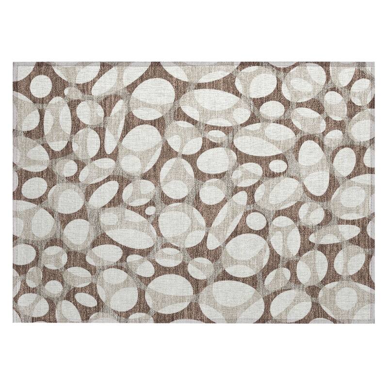 Machine Washable Indoor/ Outdoor Contemporary Saline Chantille Rug