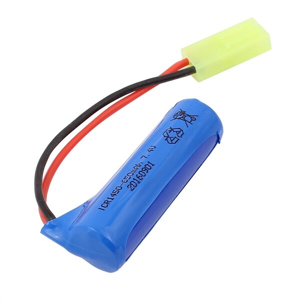 DC 3.7V 650-1450mAh Cylindrical Rechargable Lithium Battery w Green Connector