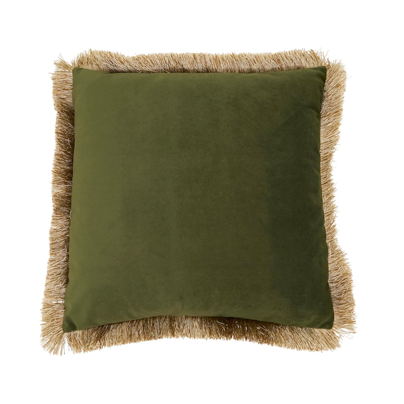 Velvet Fringe Throw Pillow