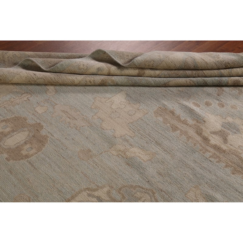 Grey Vegetable Dye Oushak Turkish Area Rug Hand-Knotted Wool Carpet - 8'10"x 11'8"