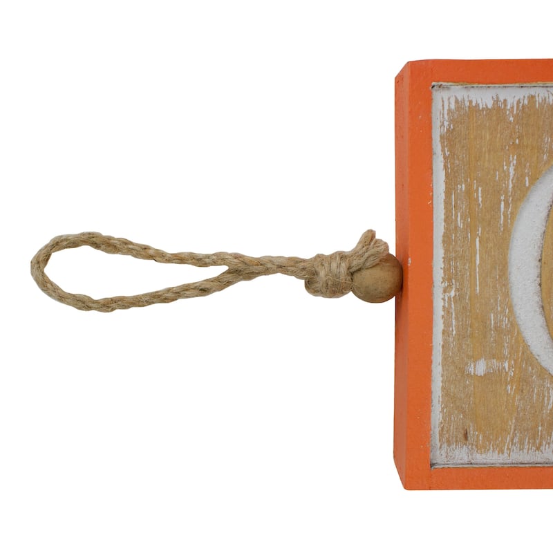 27.5" Beige and Orange BOO Halloween Hanging Banner