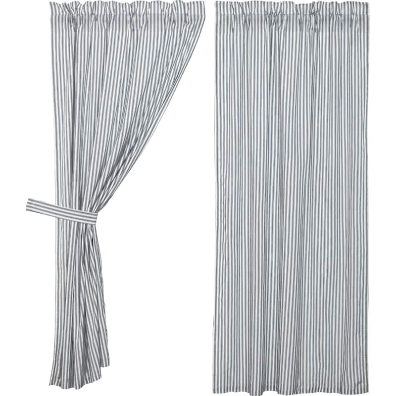 Sawyer Mill Ticking Stripe Short Panel Set - Short Panel 63x36 - Short Panel 63x36