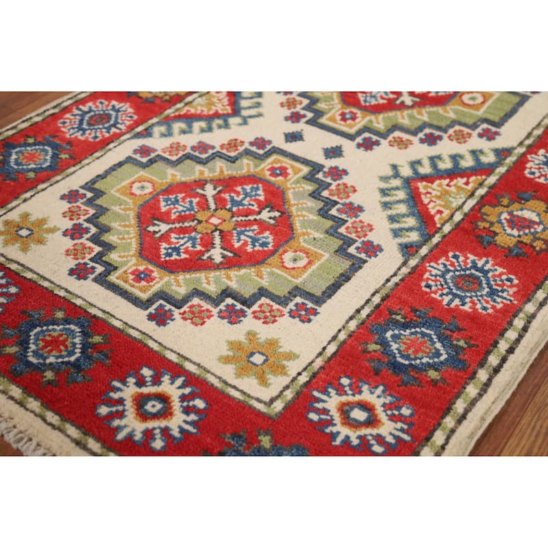 Traditional Kazak Oriental Rug Handmade Wool Carpet - 2'0" x 3'0"