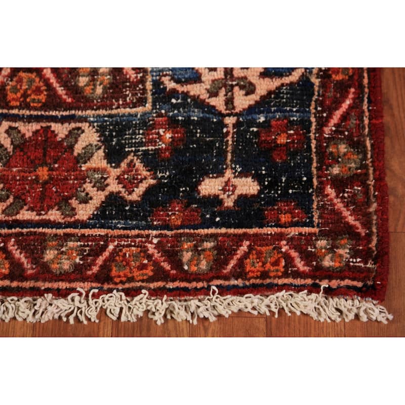 Geometric Bakhtiari Persian Vintage Area Rug Handmade Wool Carpet - 5'6" x 9'10"