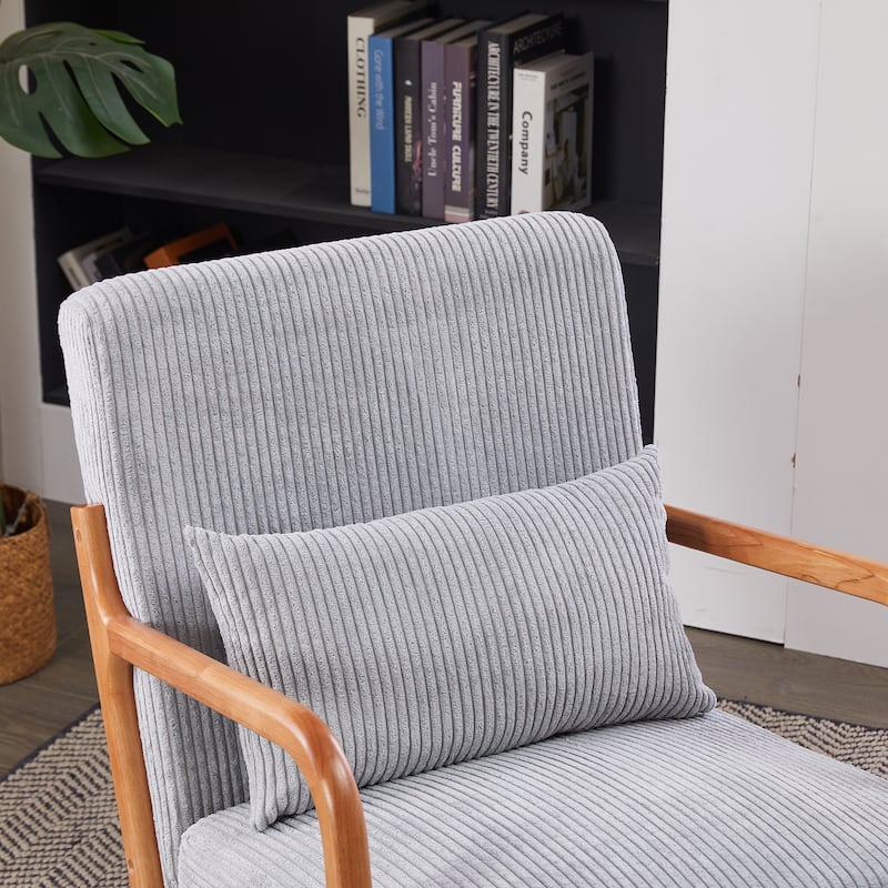 Mid-Century Modern Accent Chair, Arm Chair Living Room Chairs with Pillow Upholstered Reading Chair