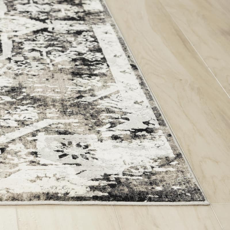 Alora Decor Graystone Contemporary Natural Polyester Area Rug