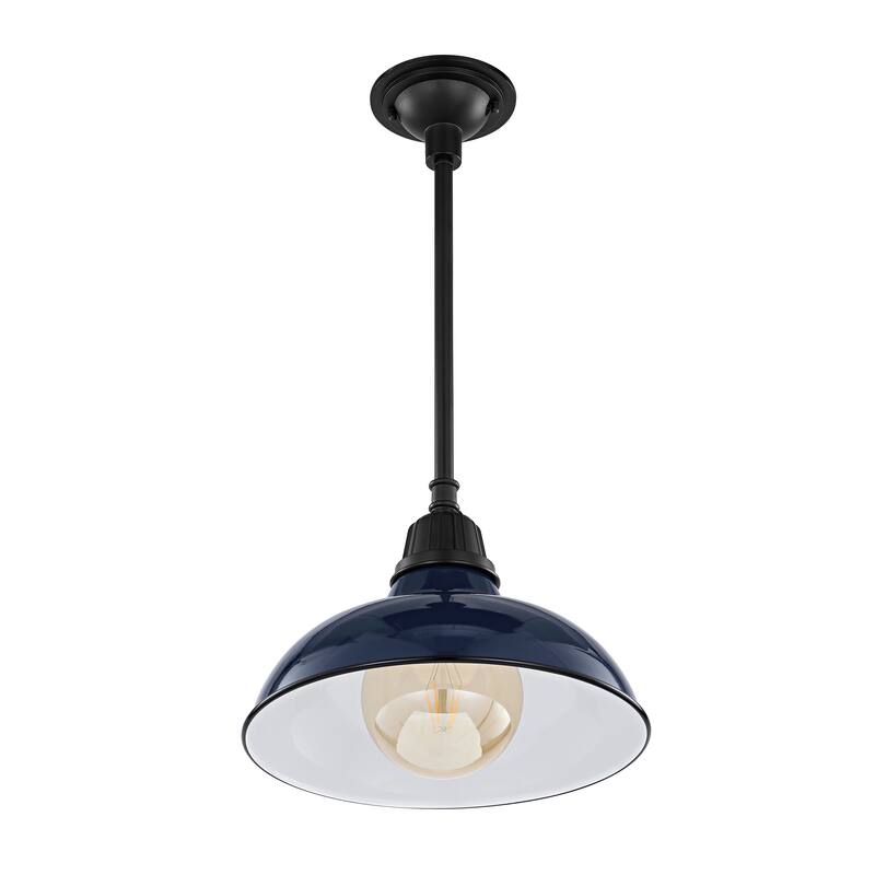 12.25" 1-Light Indoor/Outdoor Iron LED Pendant, by JONATHAN Y - 12.25