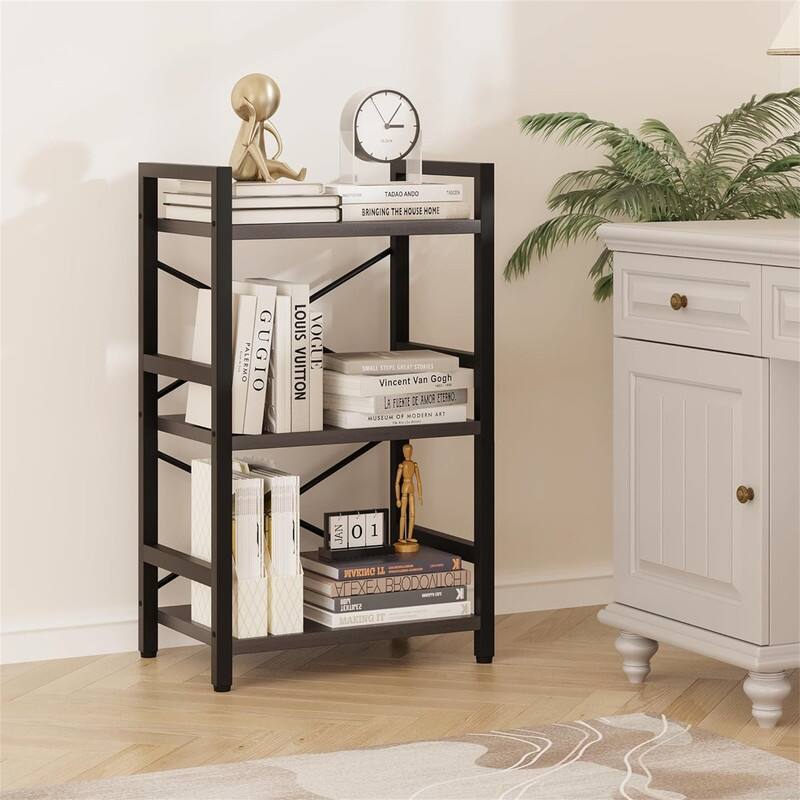 Metal Small Bookcase - 16.54"D x 11.02"W x 27.56"H - Grey