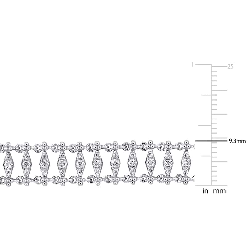 Miadora 1 1/2ct TDW Diamond Vintage Bracelet 14k White Gold
