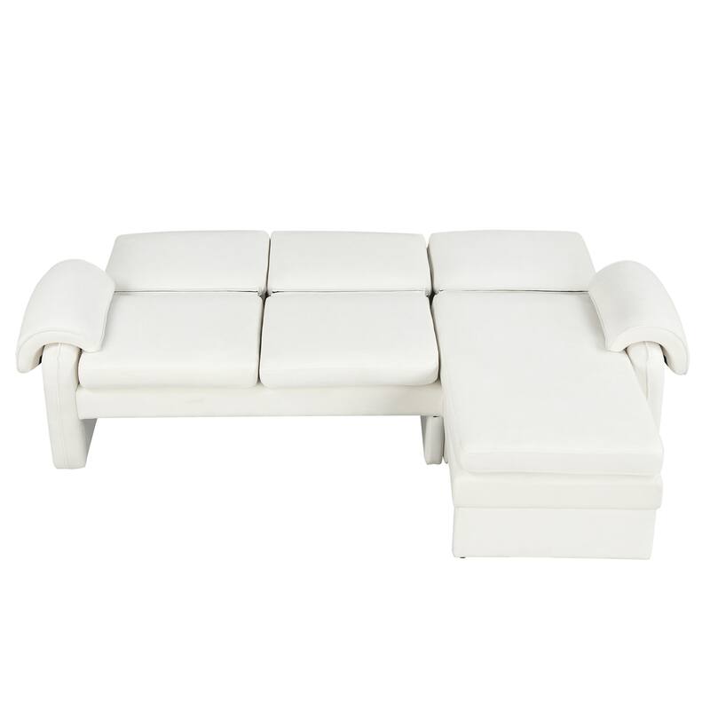 94.1" Chenille L-Shaped Sectional Sofa with Adjustable Back & Chaise