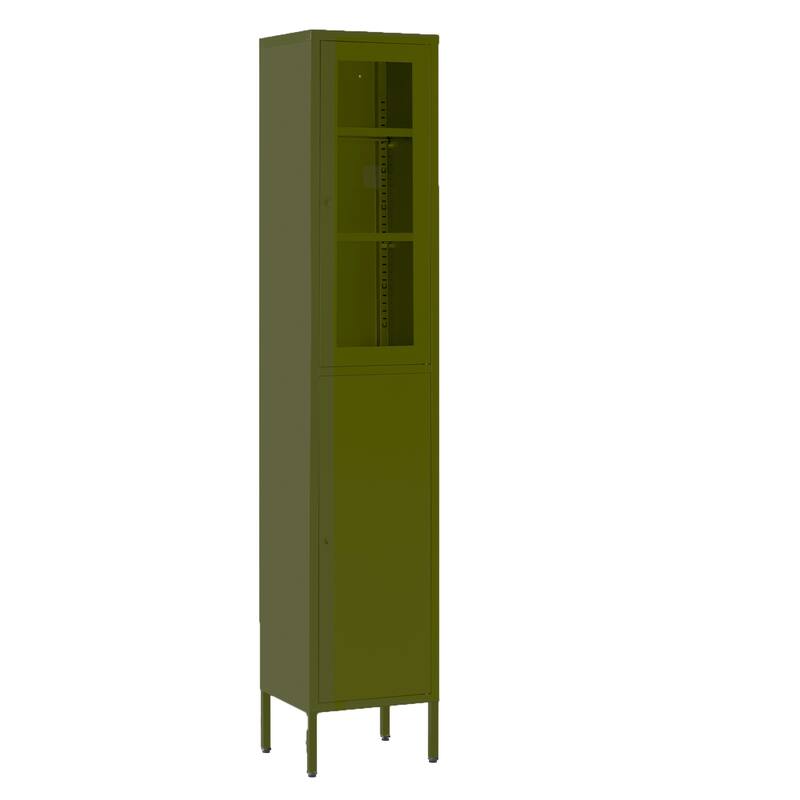 Aviva 71-inch Dark Green Two Door Metal Cabinet
