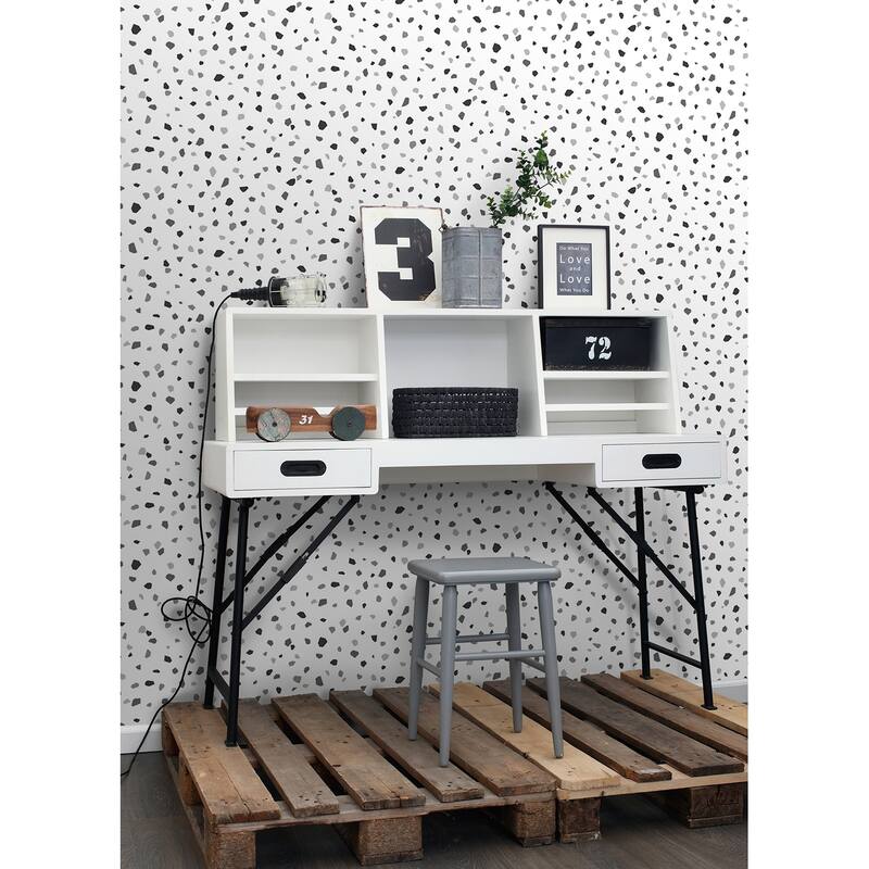 Chesapeake Ona Charcoal Terrazzo Wallpaper - 20.9 x 396 x 0.025