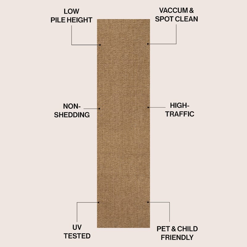 Solana Easy Jute Rustic Solid Color Indoor/Outdoor Area Rug