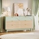 preview thumbnail 6 of 12, 55 Inches Dresser for Bedroom, Green Long Double Dresser Organizer Wood Cabinet