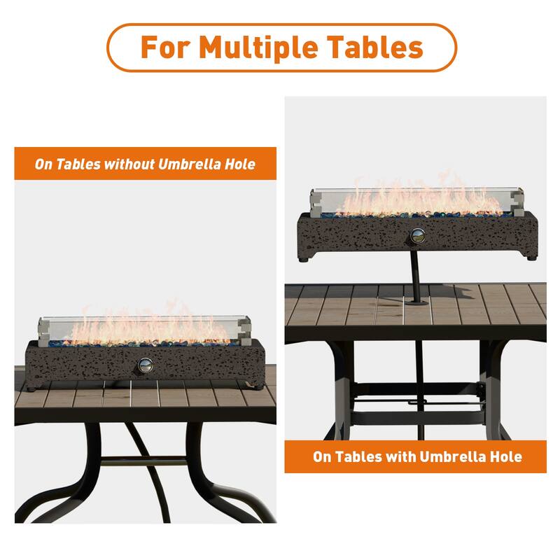 COSIEST Travertine Outdoor Patio Tabletop Fire Pit