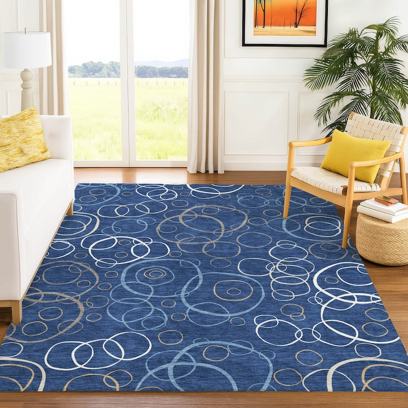 Machine Washable Indoor/ Outdoor Contemporary Nexus Chantille Rug