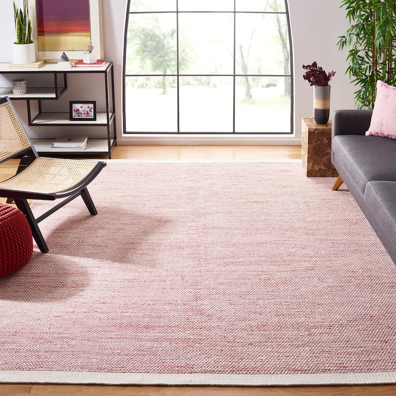 SAFAVIEH Handmade Natura Ludmila Farmhouse Wool Rug - 8' x 10' - Red/Ivory