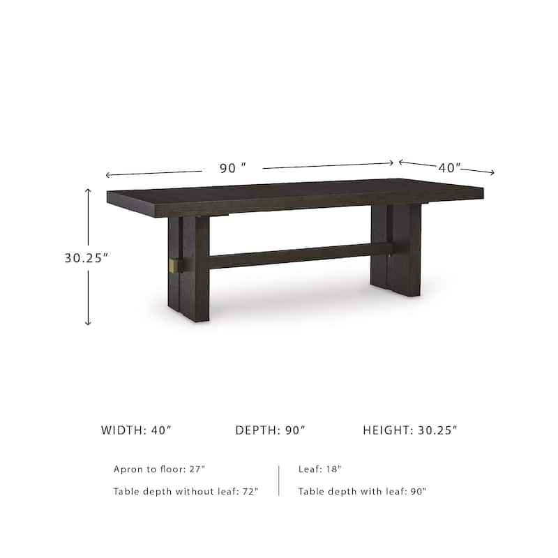 Burkhaus Dark Brown Rectangle Dining Room Extendable Table - 40" W x 90" D x 30.25" H