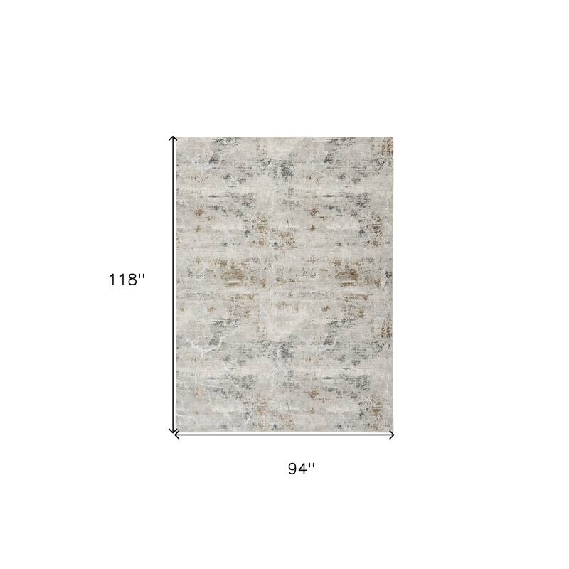 Power Loomed Abstract Modern Non Skid Stain Resistant Area Rug - 118' X '94' X '0.39