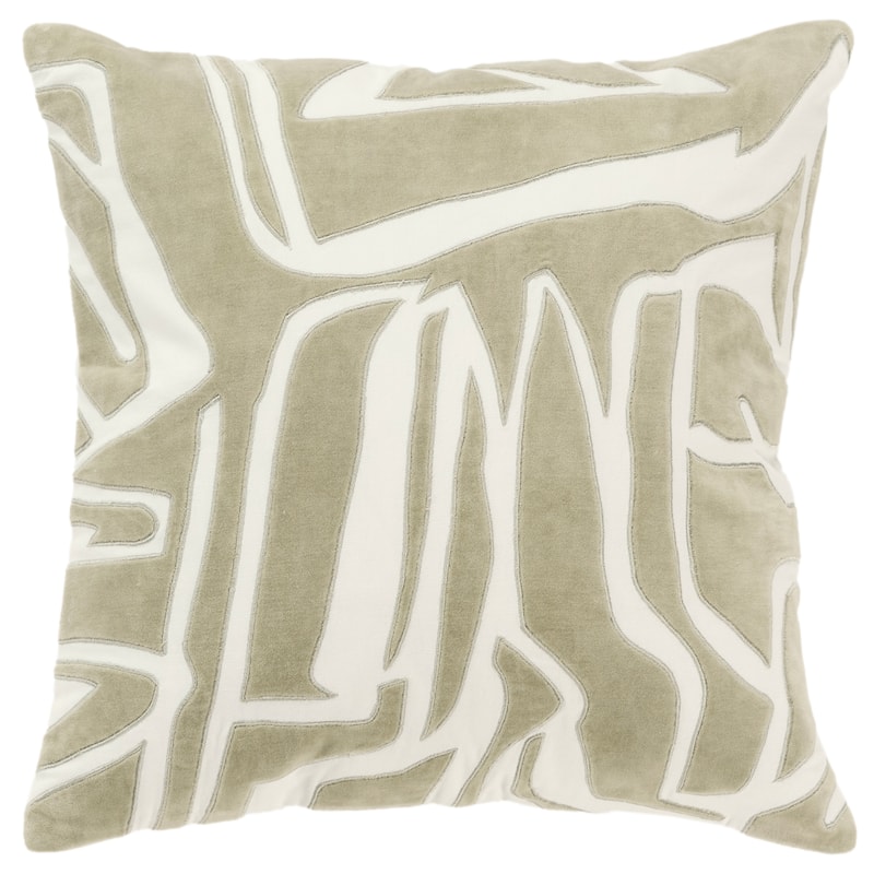 Rizzy Home Contemporary Pillow Cover - 20" x 20" - Ivory/Green