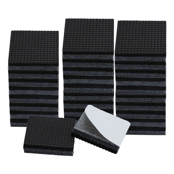 30pcs Square 7/8" Felt Furniture Pads Grippers Floor Protector for Table Desk Chair Legs Gray