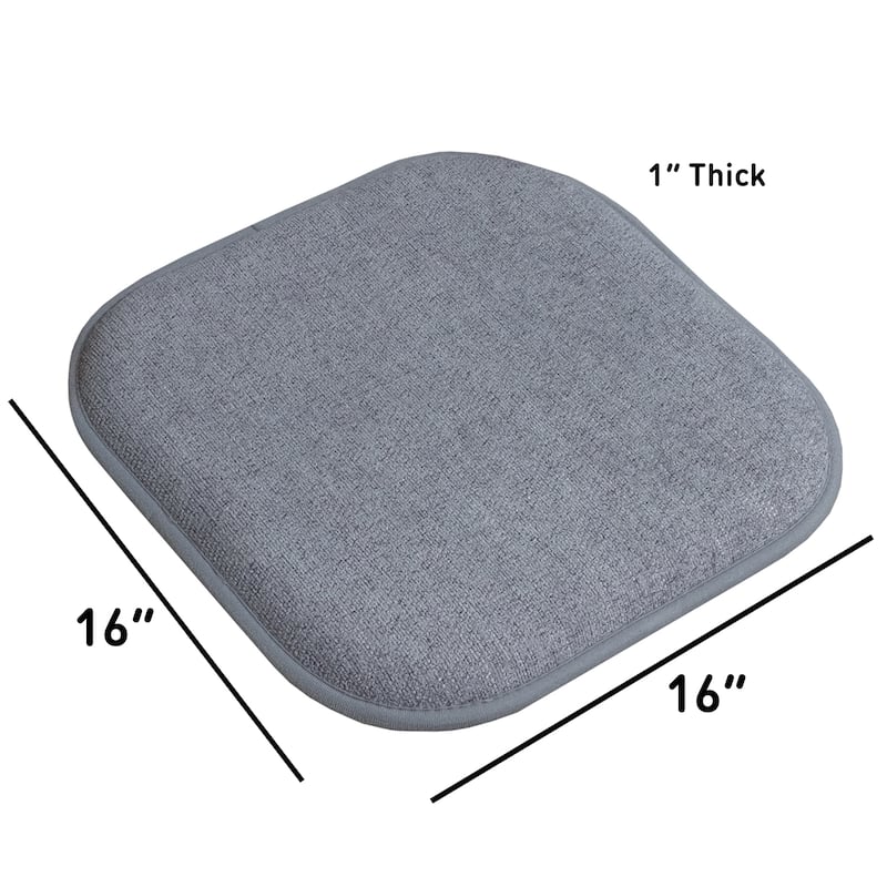 Sweet Home Collection Alexis Memory Foam Non Slip Back Chair Pad Cushion - 16"x16"