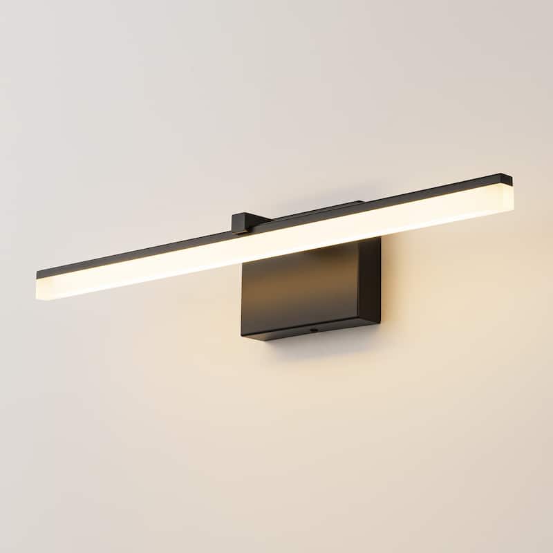 1-Light Modern Gold/ Black Linear LED Bathroom Vanity Light Indoor 3000K Wall Light