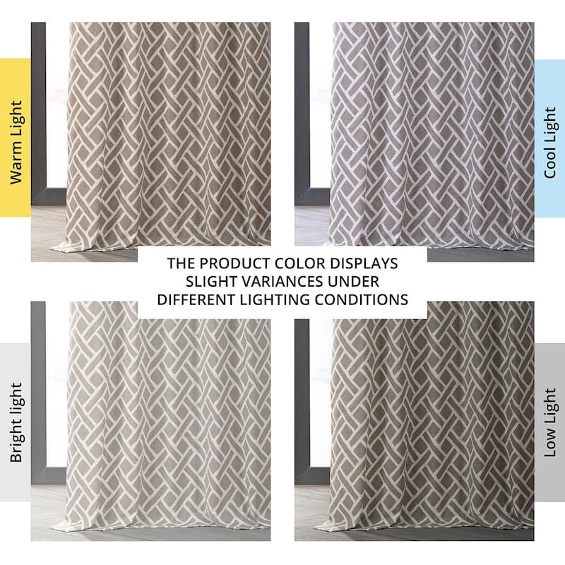 Exclusive Fabrics Martinique Printed Cotton Hotel Blackout Curtain (1 Panel)
