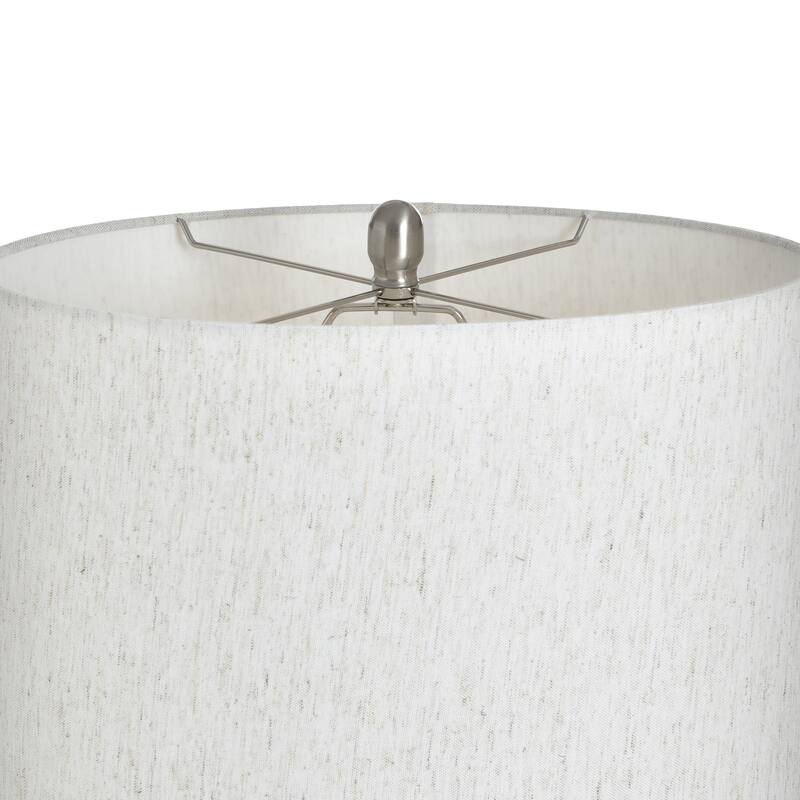 StyleCraft Poly Table Lamp - Mali Silver - White Shade