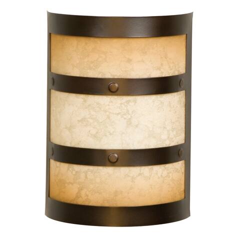 Craftmade Contemporary 6-3/4" Wide Door Chime with Tea-Stained Glass - Oiled Bronze Gilded