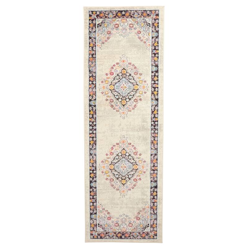 ECARPETGALLERY Machine Made Lea Ivory Area Rug - Ivory - 2'8 x 8'2