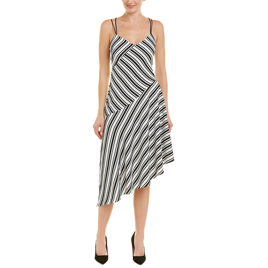 karen millen asymmetric striped dress