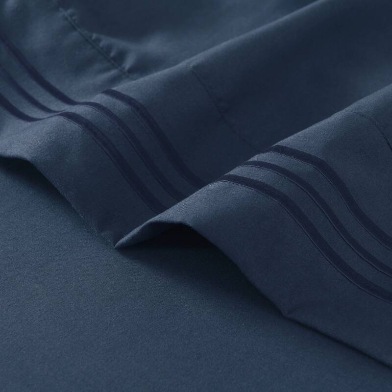 3/4 Pcs Soft Solid & Embroidery Bed Sheets Set