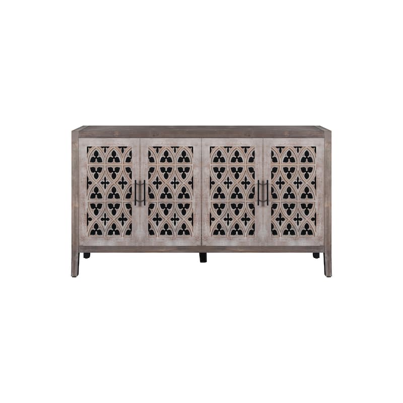 Hollow Four Door Antique Cabinet Sideboard Storage Cabinet
