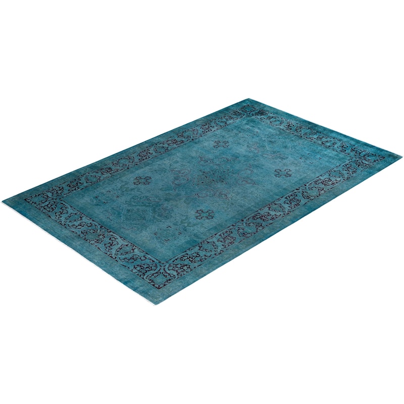 Contemporary Overdyed Wool Hand Knotted Area Rug - 6' 1" x 9' 7"