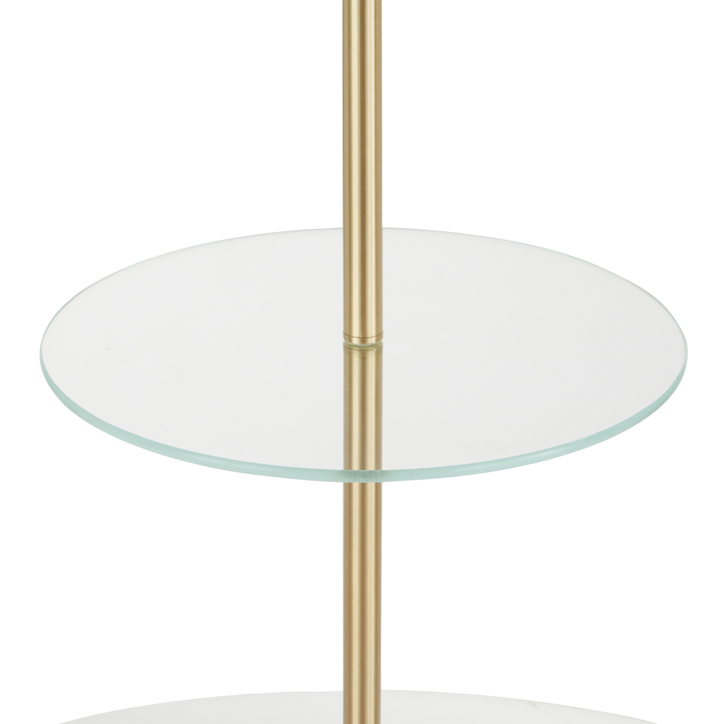 Chloe Contemporary Floor Lamp With Clear Glass Shelf Overstock 31132791