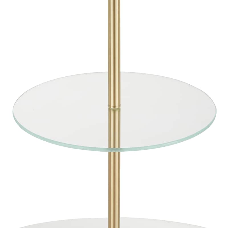 Chloe Contemporary Floor Lamp with Clear Glass Shelf