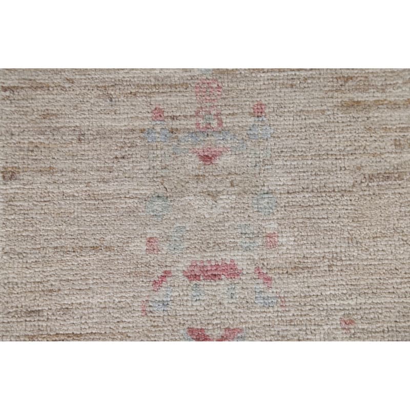 Vegetable Dye Art Deco Oriental Wool Runner Rug Hand-knotted Carpet - 2'10" x 11'7"