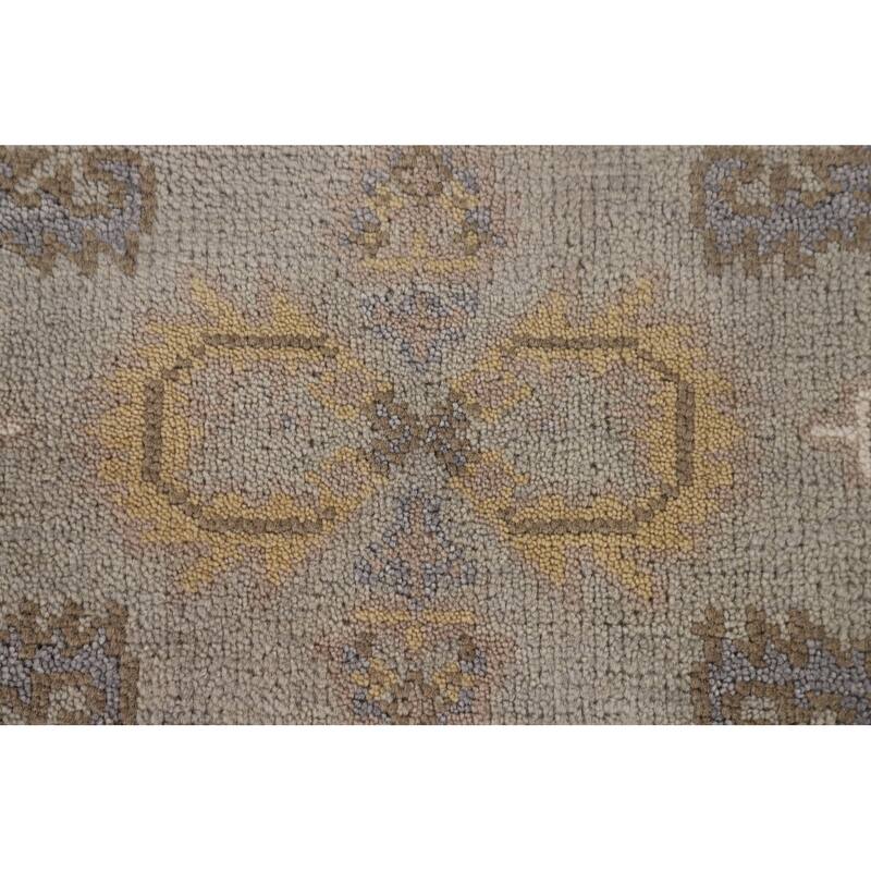 Earth Tone Grey Oushak Oriental Runner Rug Handmade Wool Carpet - 2'7"x 7'10"