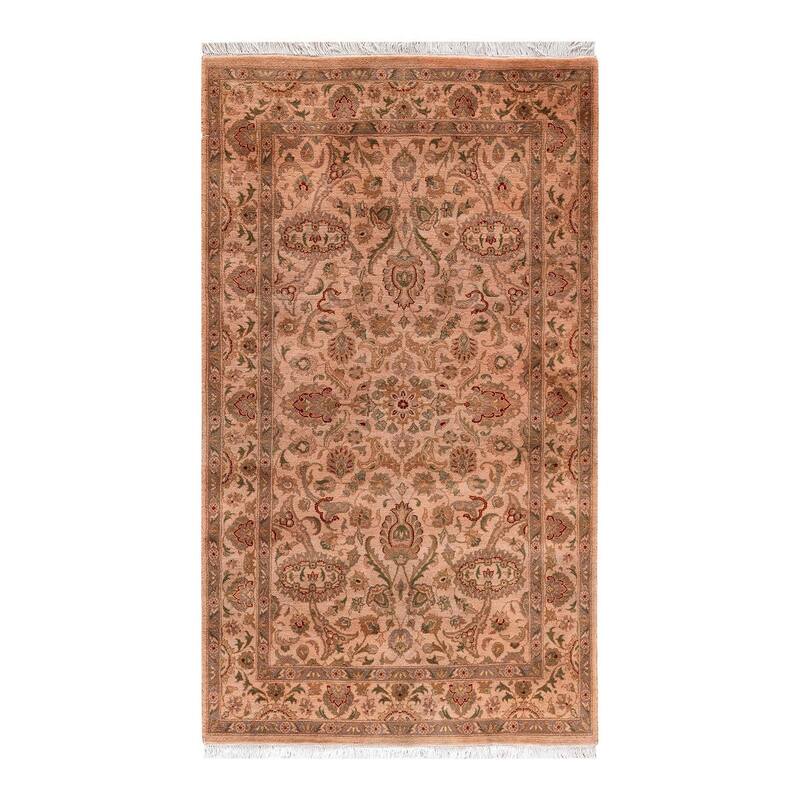 Overton Hand Knotted Wool Vintage Inspired Modern Contemporary Overdyed Beige Area Rug - 3' 1" x 5' 5"