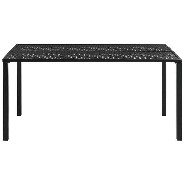 Vidaxl Outdoor Dining Table Steel 59 1 X35 4 X28 3 Black Vidaxl Outdoor Dining Table Steel