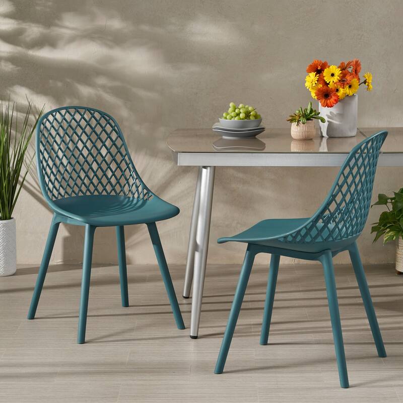 Lily Outdoor Modern Dining Outdoor Modern Dining Chair (Set of 2) by Christopher Knight Home - 18.00" W x 21.50" L x 33.20" H