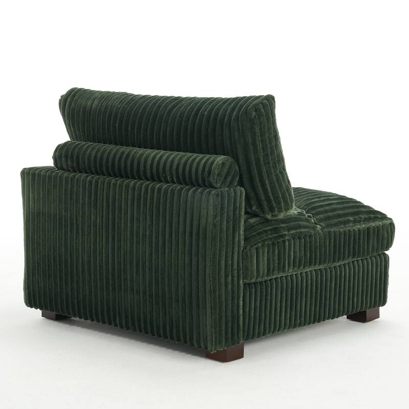 Cloud-Like Flannel Fabric Modular Sectional Sofa with Ottoman