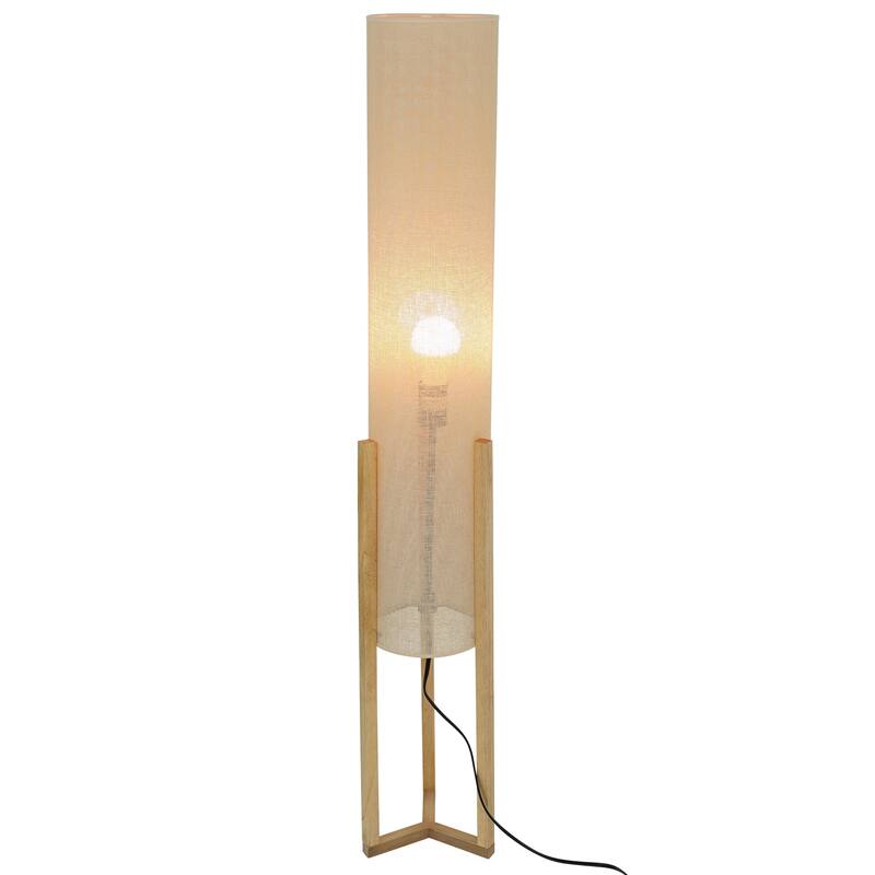 Contemporary Floor Lamp, Standing Light for Living Room Centerpiece, Bedroom & Office Lighting, Ethos Floor Lamp Oak - Brown