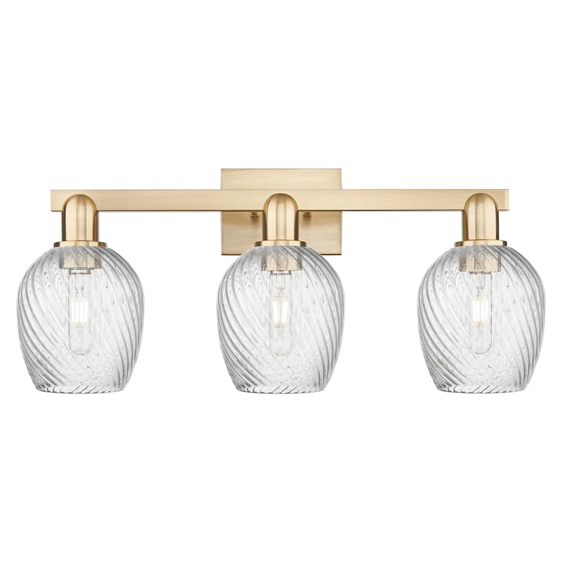 Innovations Lighting 716-3W-12-25 Salina Vanity Salina 3 Light 25" - Champagne Bronze / Clear Spiral Fluted
