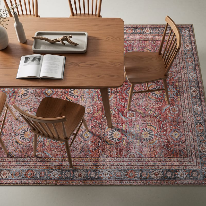 World Rug Gallery Vintage Inspired Machine Washable Non Slip Area Rug