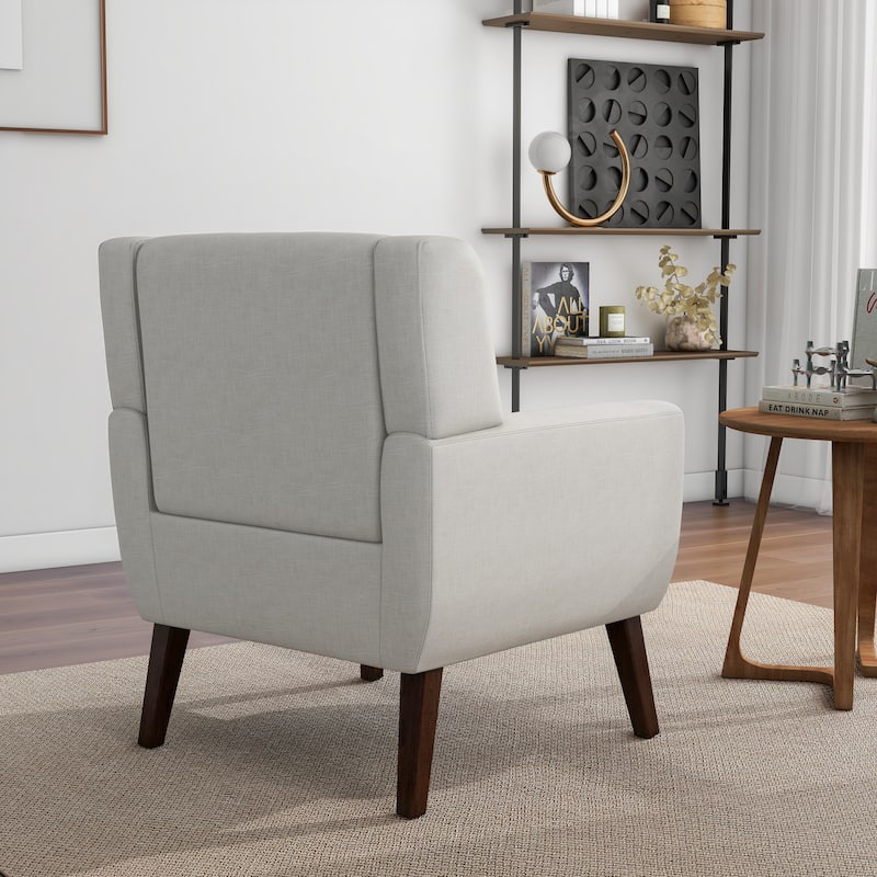 Modern Accent Chair Cotton Linen Upholstered Chair for Living Room