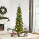 preview thumbnail 1 of 7, HOMCOM 6' Slim Christmas Tree with Lights, Prelit Christmas Tree with Stand