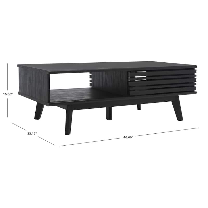 SAFAVIEH Rori Mid-Century 1-Shelf Walnut Coffee Table - 46" W x 23" D x 16" H